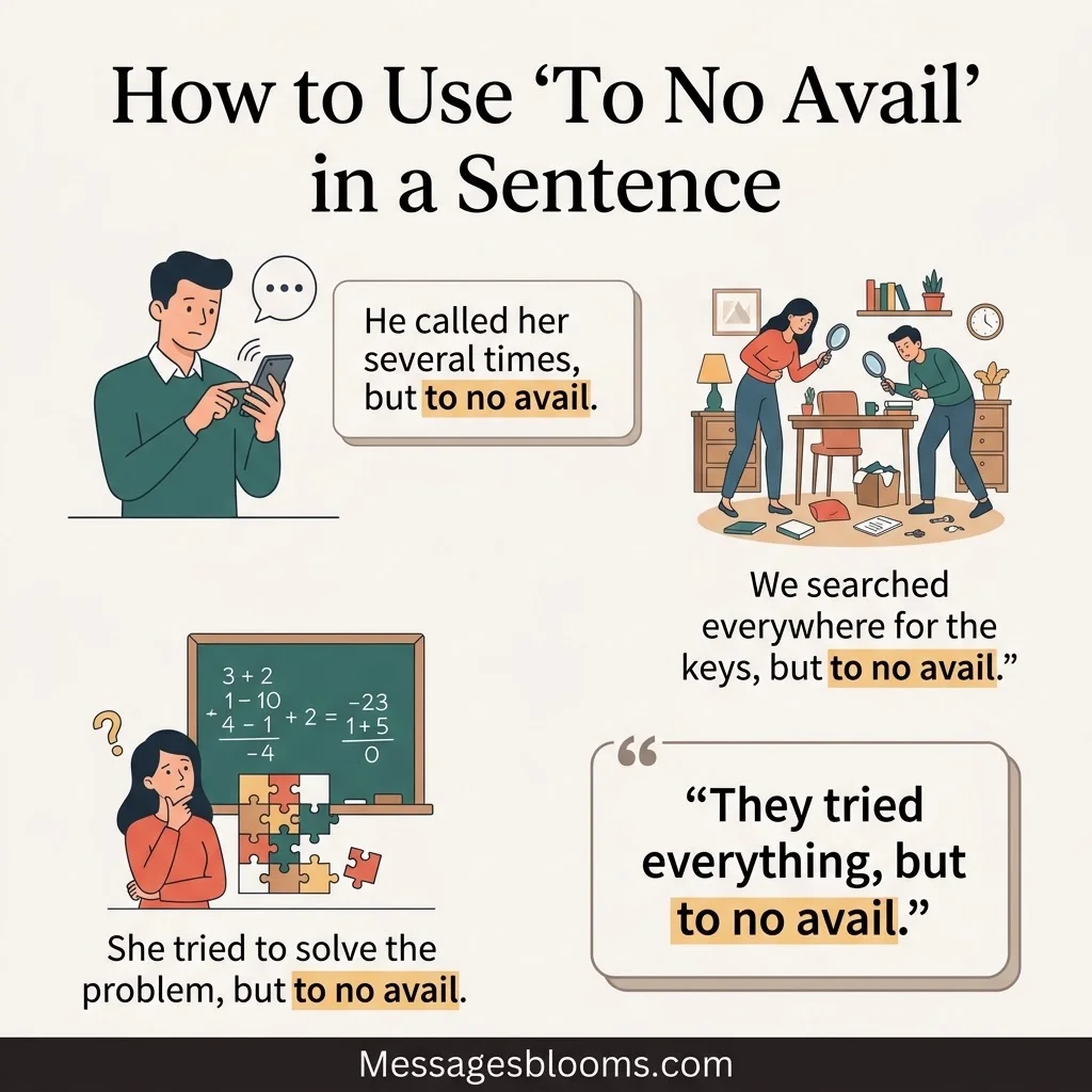 How to Use "To No Avail" in a Sentence
