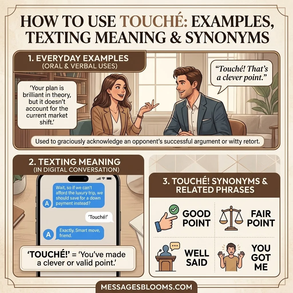 How to Use Touche: Examples, Texting Meaning & Synonyms