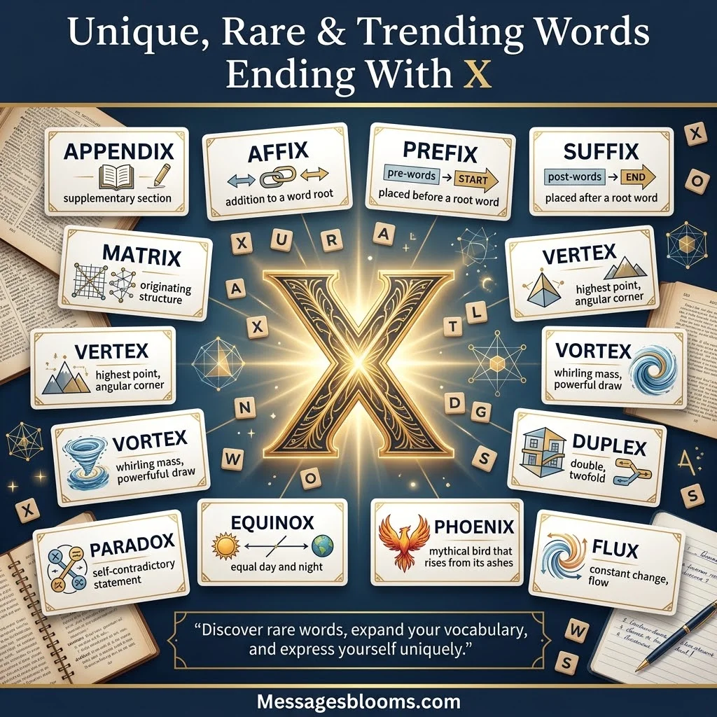 Unique, Rare & Trending Words Ending With X