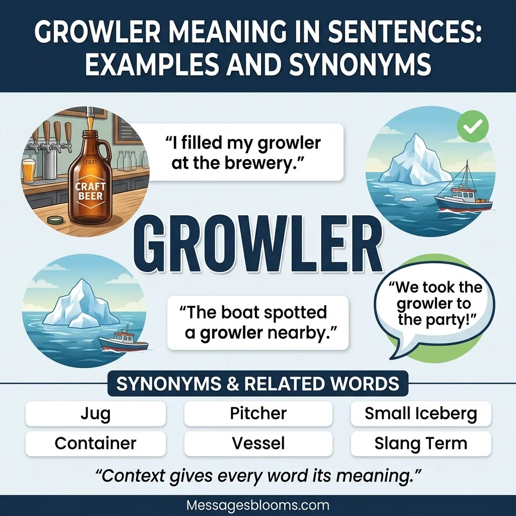 Growler Meaning in Sentences: Examples and Synonyms