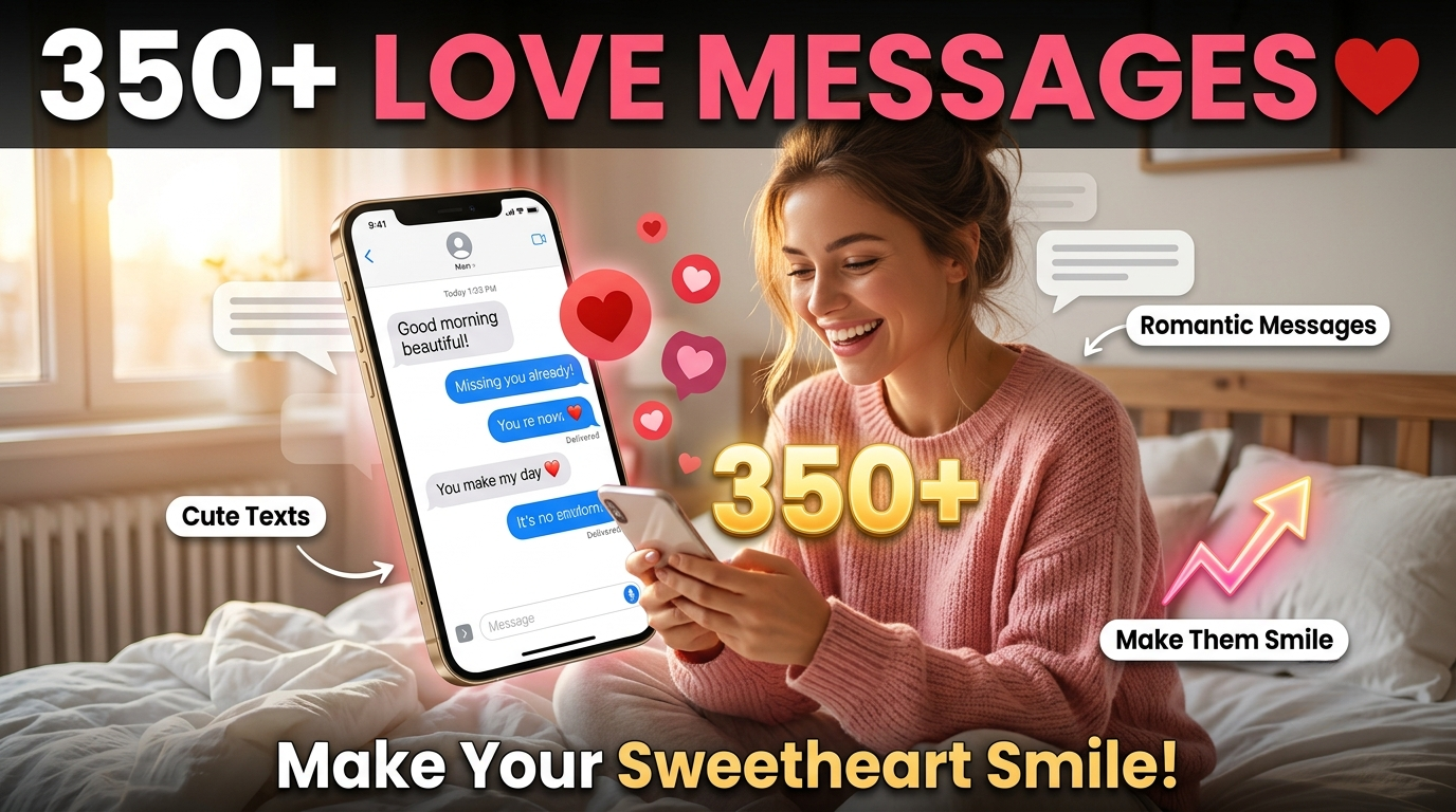 350+ Love Messages to Share With Your Sweetheart and Make Them Smile