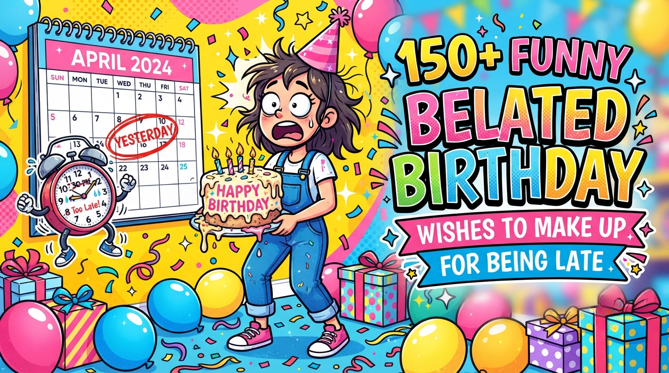 150+ Funny Belated Birthday Wishes to Make Up for Being Late