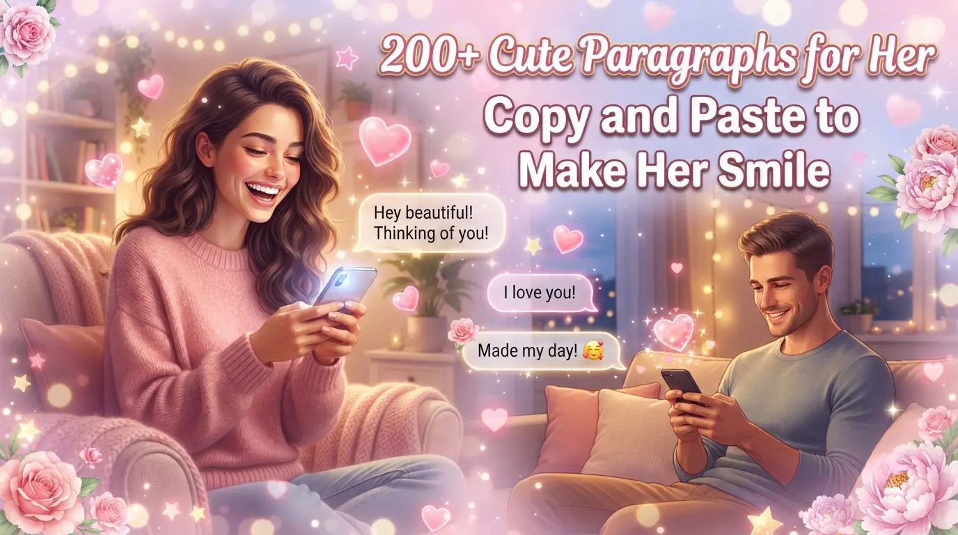 200+ Cute Paragraphs for Her Copy and Paste to Make Her Smile