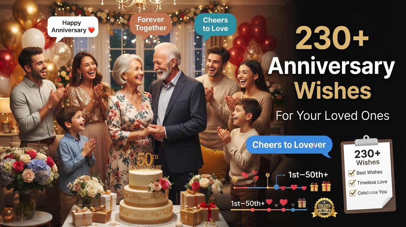 230+ Anniversary Wishes for Your Loved Ones to Celebrate Every Special Moment