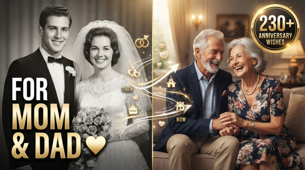 Anniversary Wishes for Parents from Son, Daughter, and Family