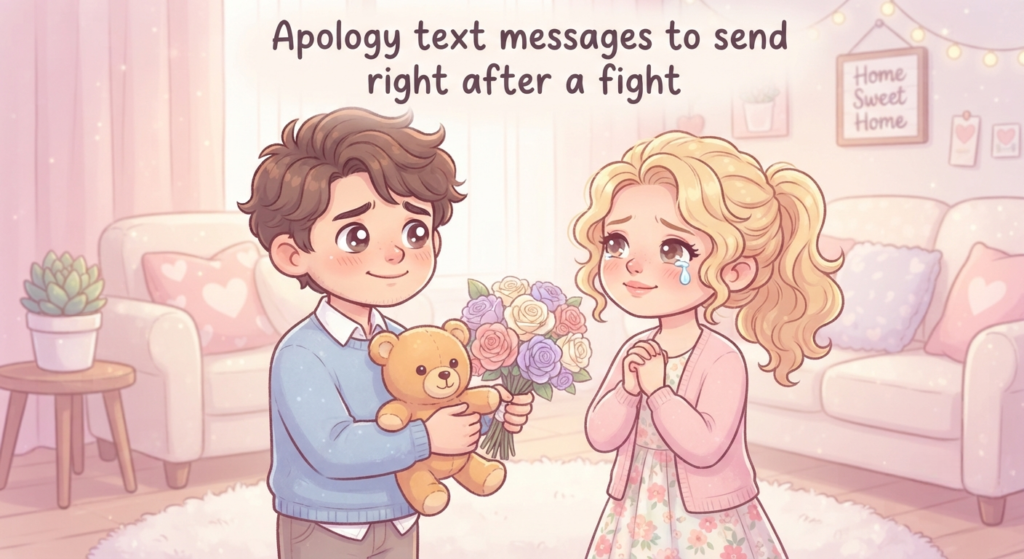 Apology text messages to send right after a fight