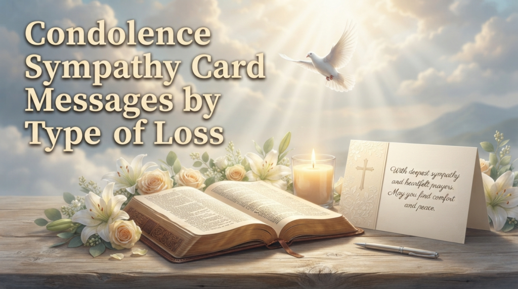 Condolence Sympathy Card Messages by Type of Loss