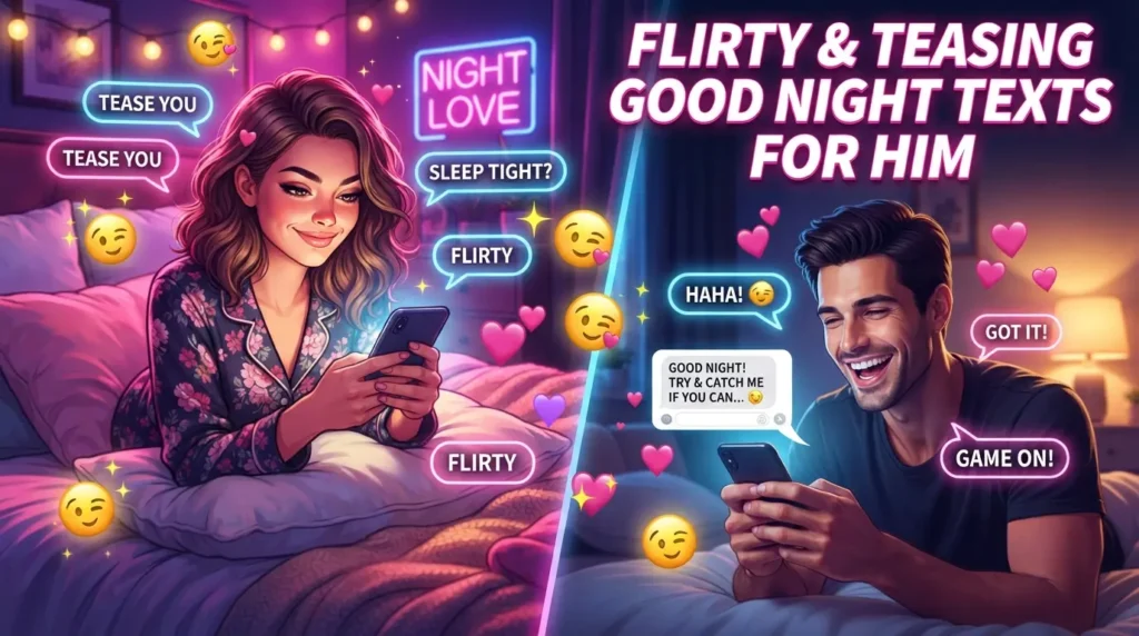 Flirty & Teasing Good Night Texts for Him