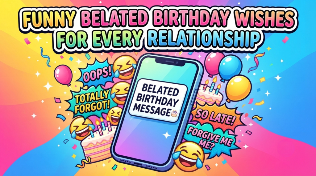 Funny Belated Birthday Wishes for Every Relationship