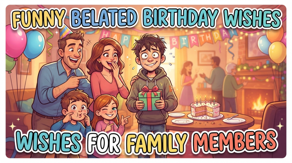 Funny Belated Birthday Wishes for Family Members