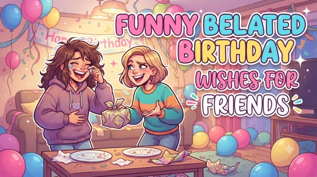 Funny Belated Birthday Wishes for Friends