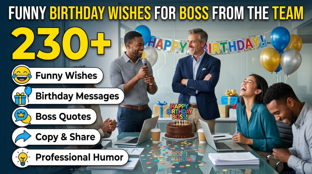 Funny Birthday Wishes for Boss from the Team
