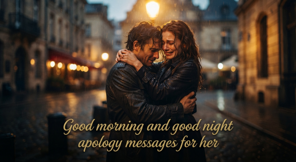 Good morning and good night apology messages for her
