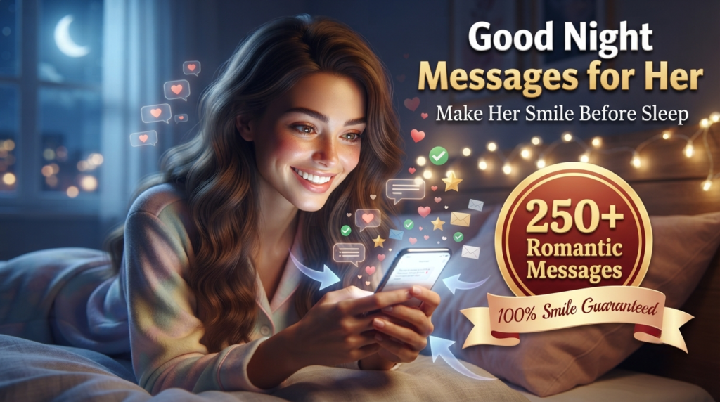Romantic Good Night Messages for Her by Situation