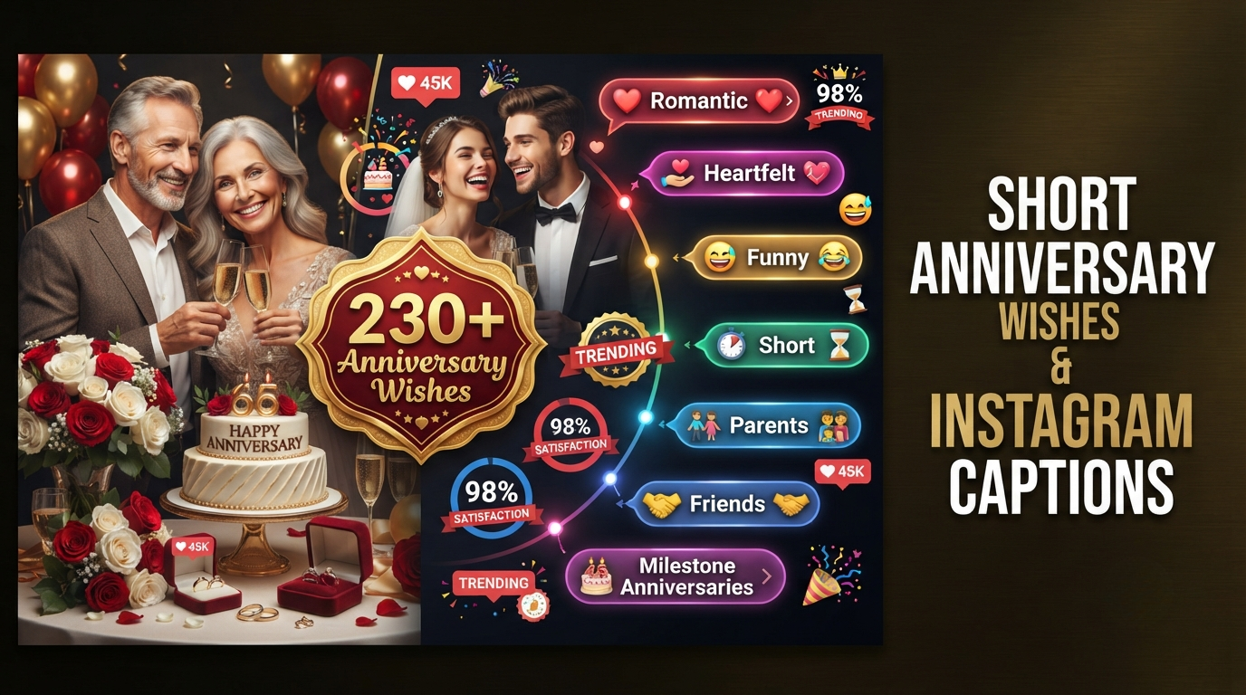 Short Anniversary Wishes and Instagram Captions - Edited Short Anniversary Wishes and Instagram Captions