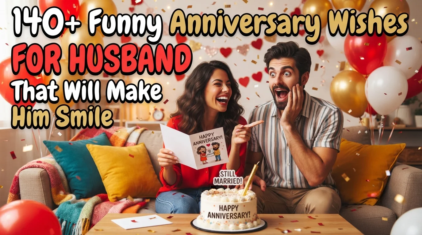 140+ Funny Anniversary Wishes for Husband That Will Make Him Smile