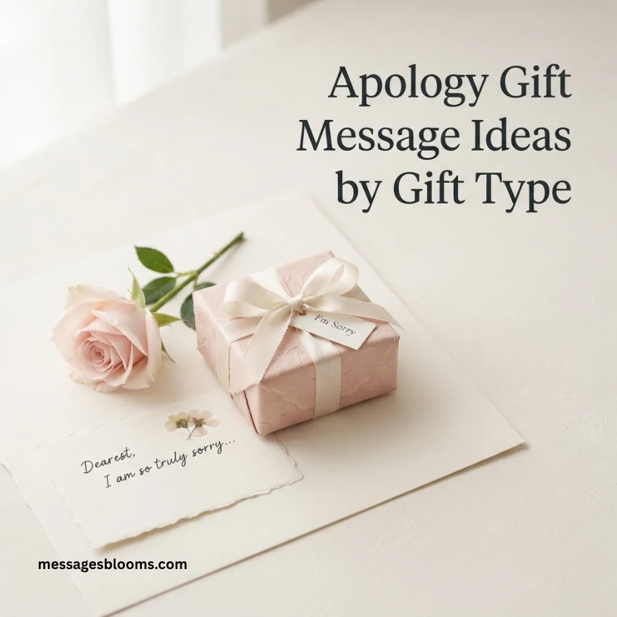 Apology Gift Message Ideas by Gift Type