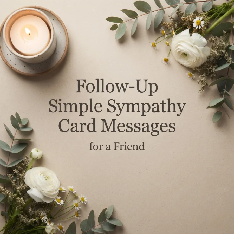 Follow-Up Simple Sympathy Card Messages for a Friend