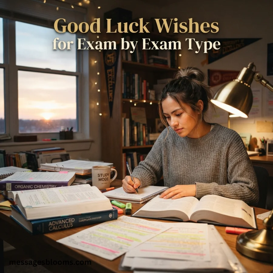 Good Luck Wishes for Exam by Exam Type