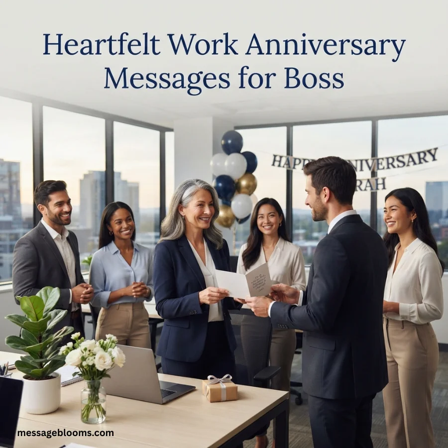 Heartfelt Work Anniversary Messages for Boss