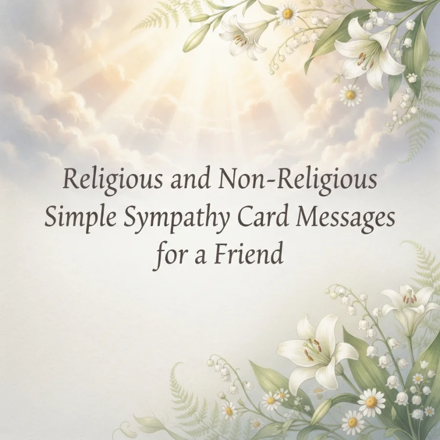Religious and Non-Religious Simple Sympathy Card Messages for a Friend