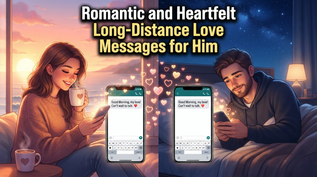Romantic and Heartfelt Long-Distance Love Messages for Him