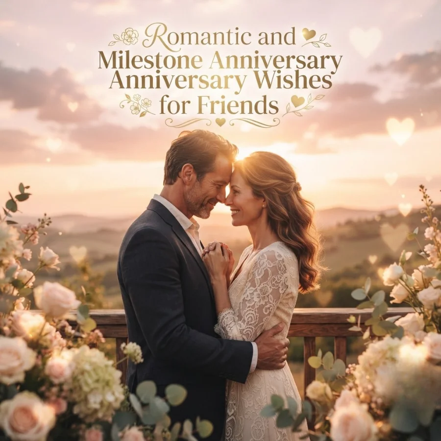 Romantic and Milestone Anniversary Wishes for Friends