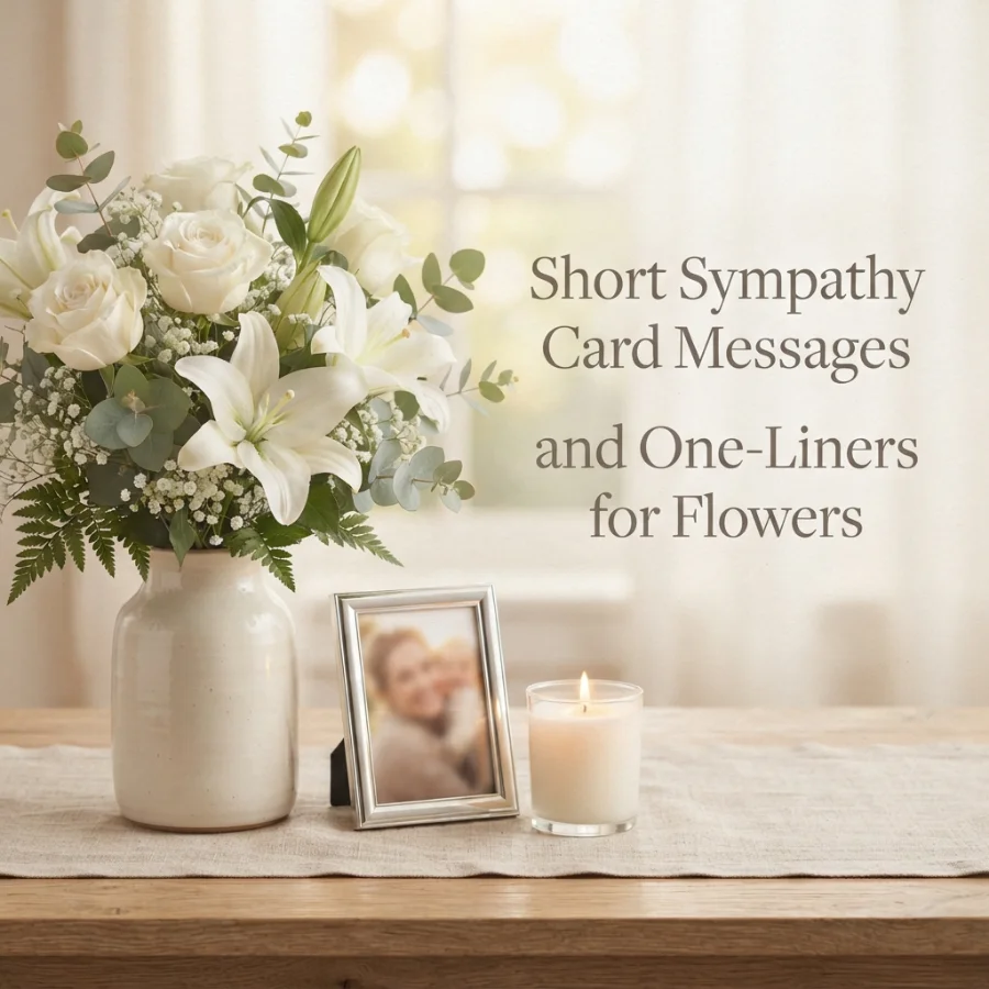 Short Sympathy Card Messages and One-Liners for Flowers