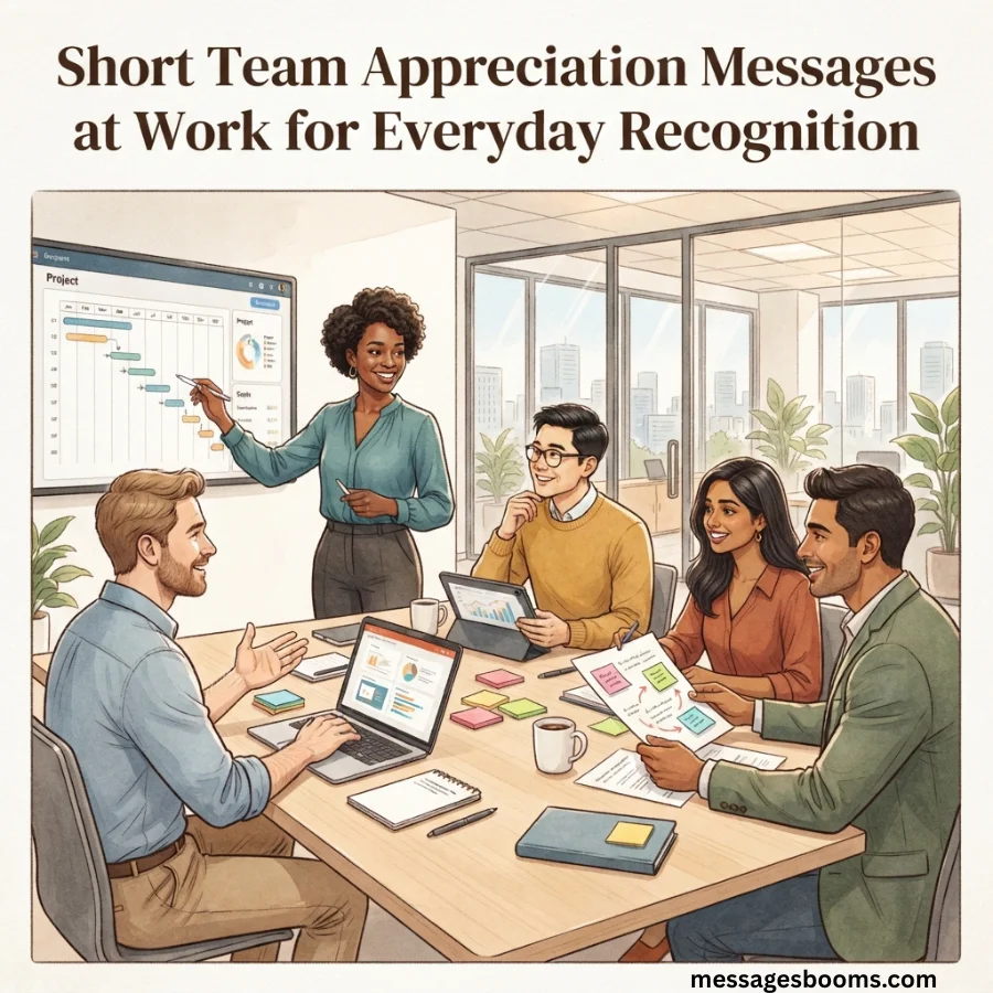 Short Team Appreciation Messages at Work for Everyday Recognition