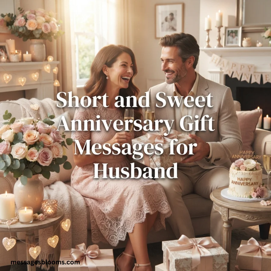 Short and Sweet Anniversary Gift Messages for Husband