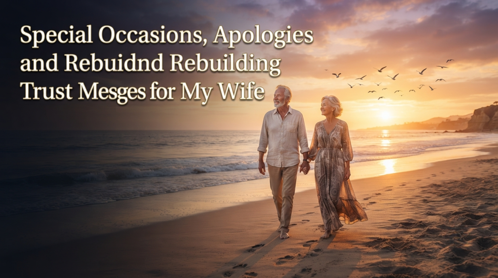 Special Occasions, Apologies and Rebuilding Trust Messages for My Wife