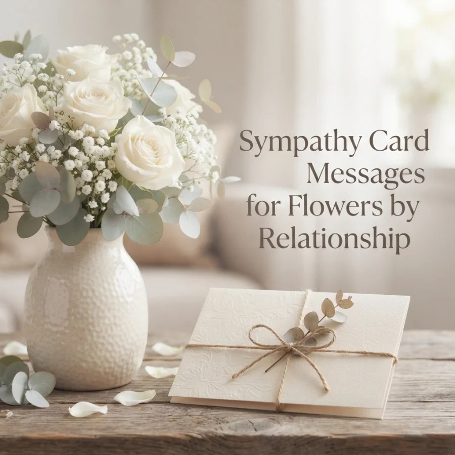 Sympathy Card Messages for Flowers by Relationship