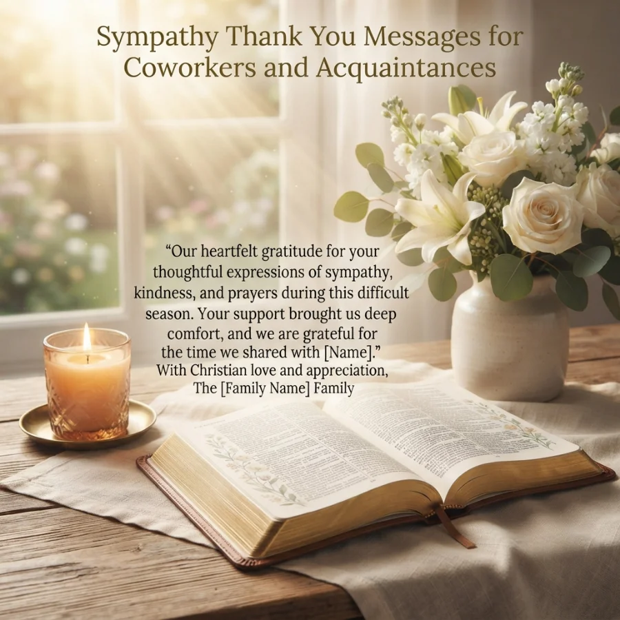 Sympathy Thank You Messages for Coworkers and Acquaintances