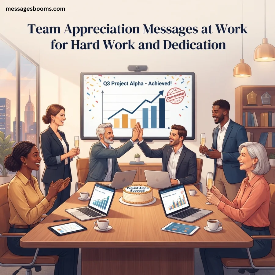 Team Appreciation Messages at Work for Hard Work and Dedication