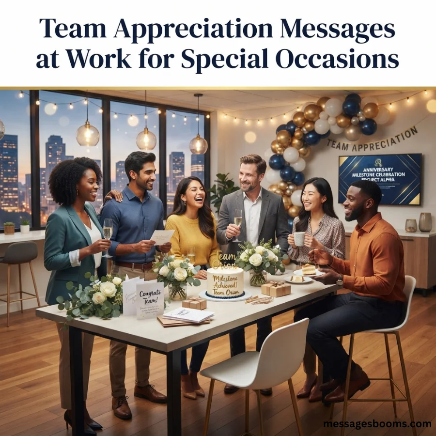 Team Appreciation Messages at Work for Special Occasions