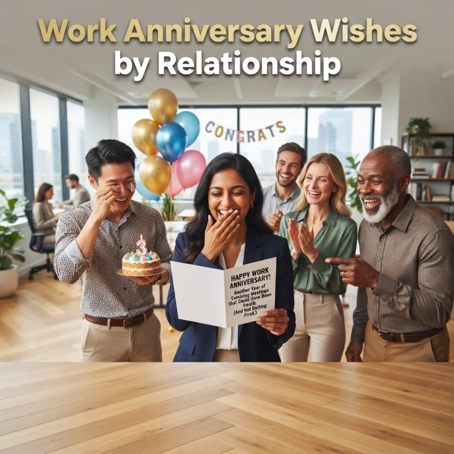 Work Anniversary Wishes by Relationship