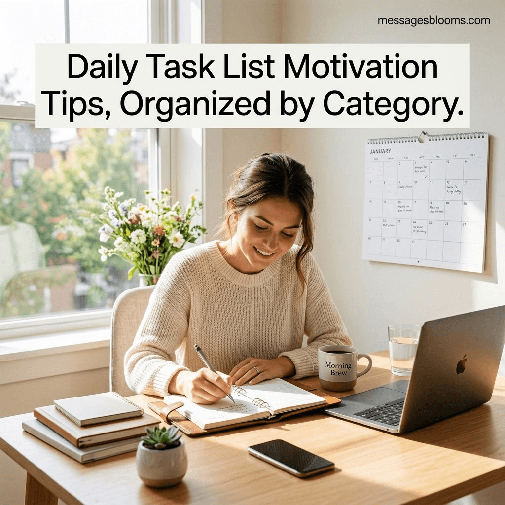 Daily Task List Motivation Tips, Organized by Category