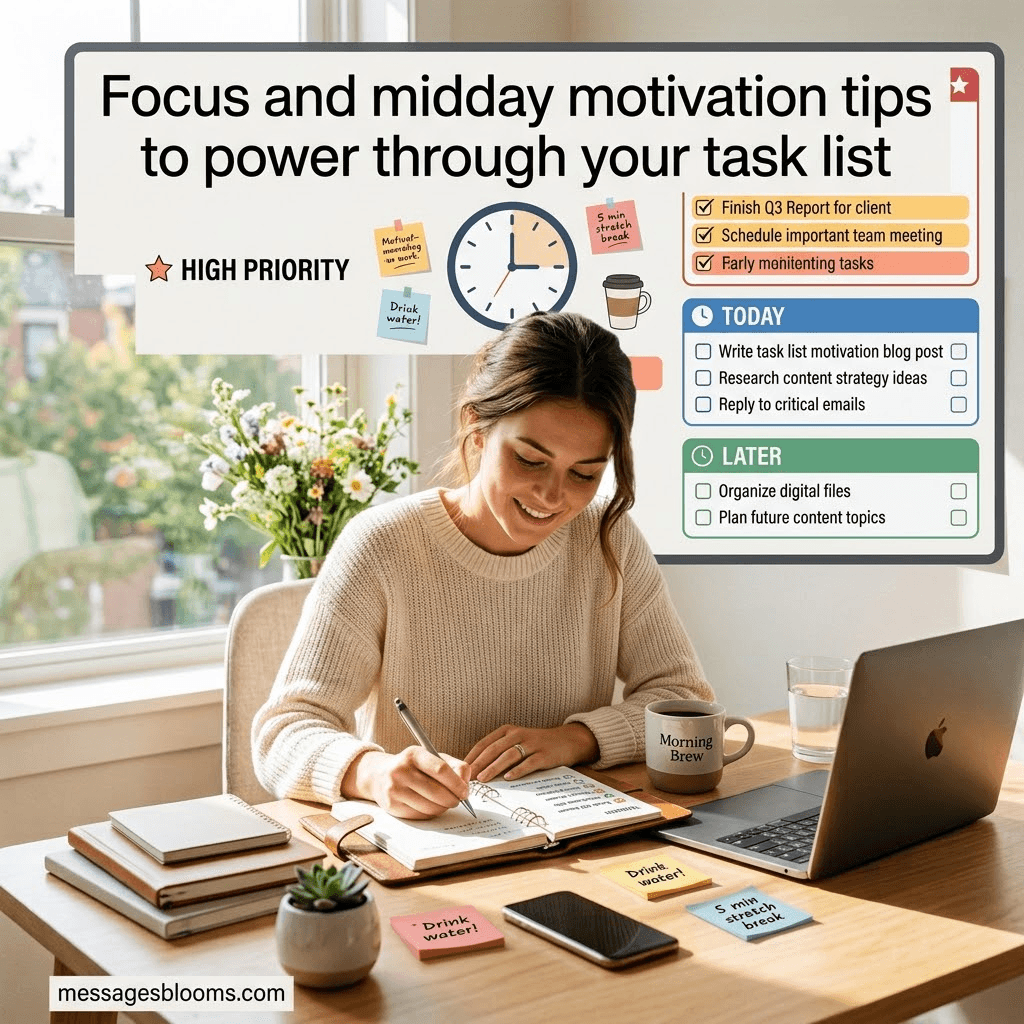 Focus and midday motivation tips to power through your task list