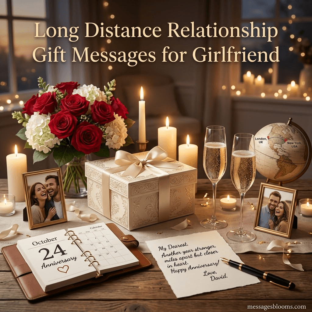 Long Distance Relationship Gift Messages for Girlfriend
