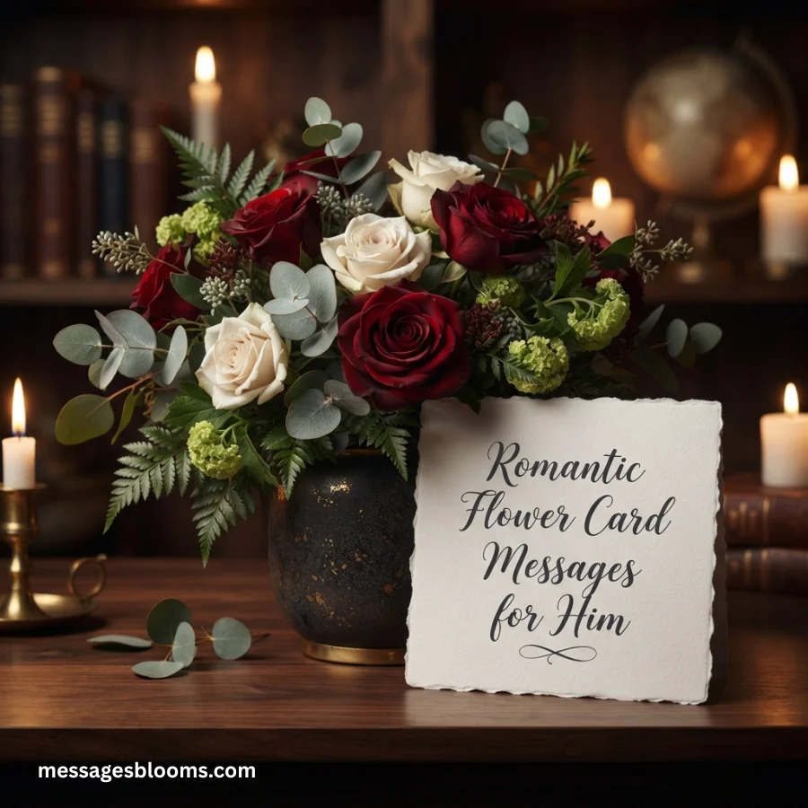 Romantic Flower Card Messages for Him