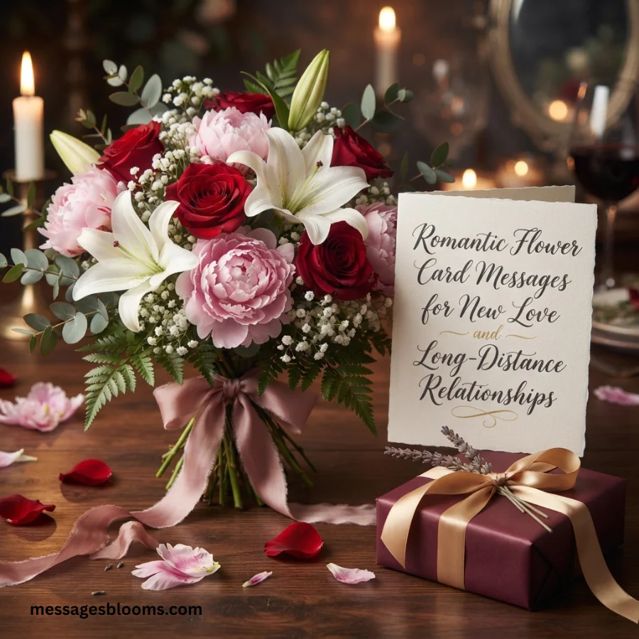 Romantic Flower Card Messages for New Love and Long-Distance Relationships
