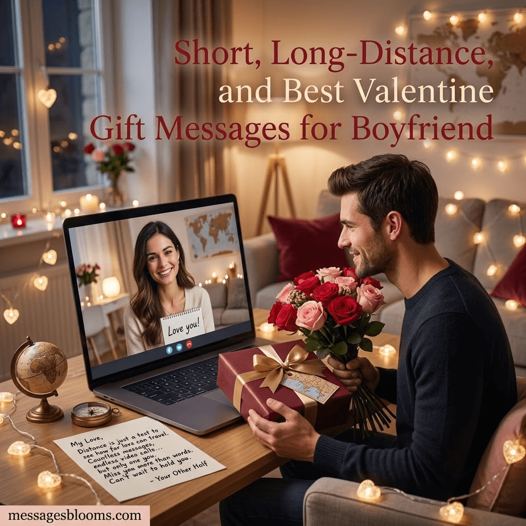 Short, Long-Distance, and Best Valentine Gift Messages for Boyfriend