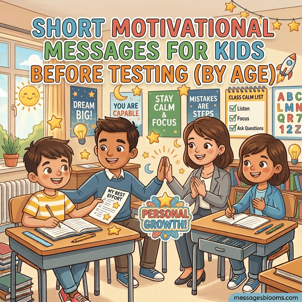 Short Motivational Messages for Kids Before Testing (By Age)