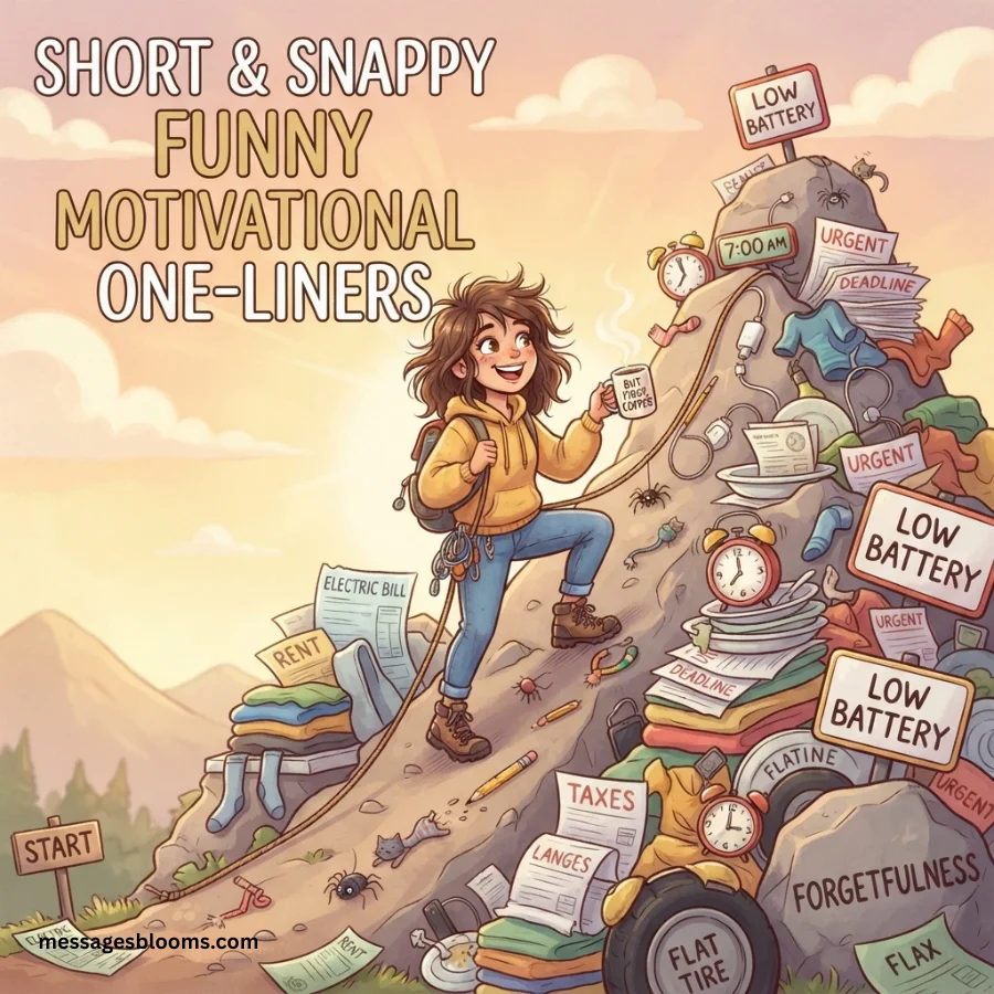 Short & Snappy Funny Motivational One-Liners