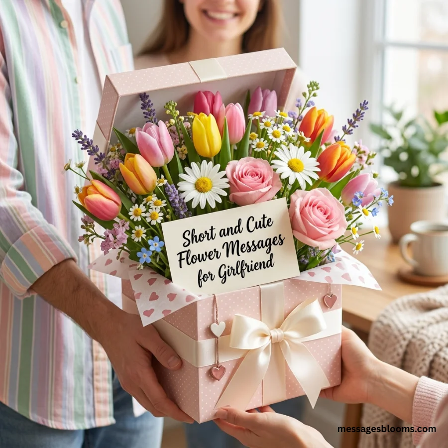 Short and Cute Flower Delivery Messages for Girlfriend