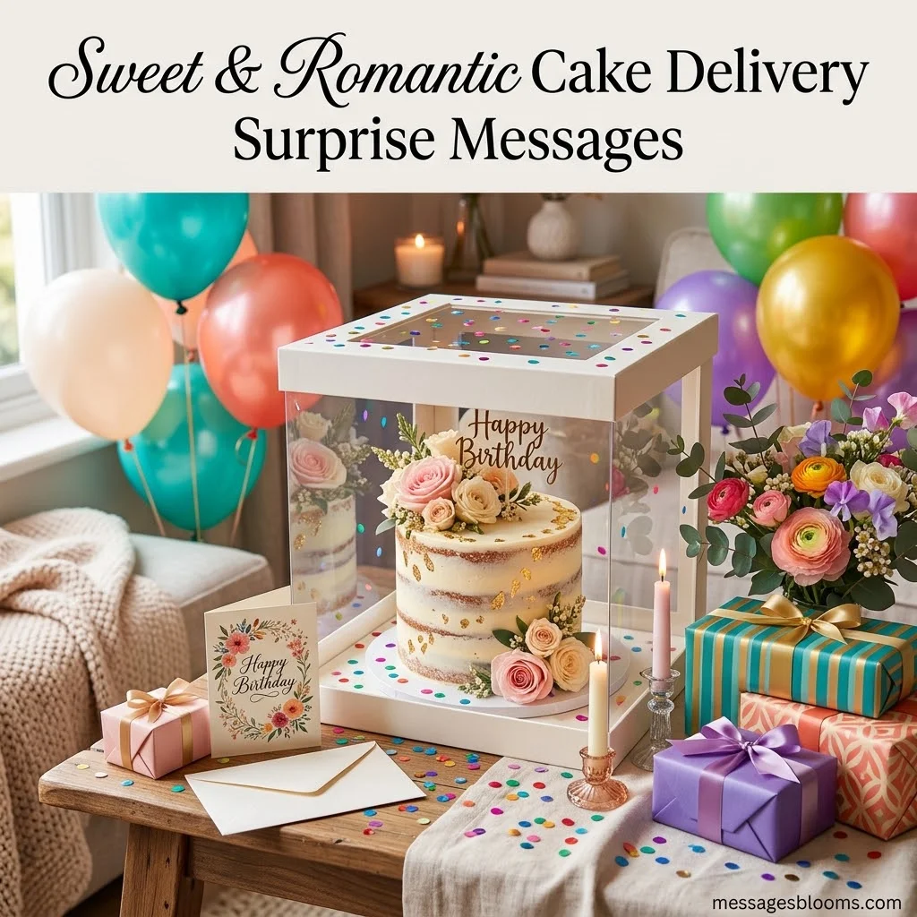 Sweet & Romantic Cake Delivery Surprise Messages