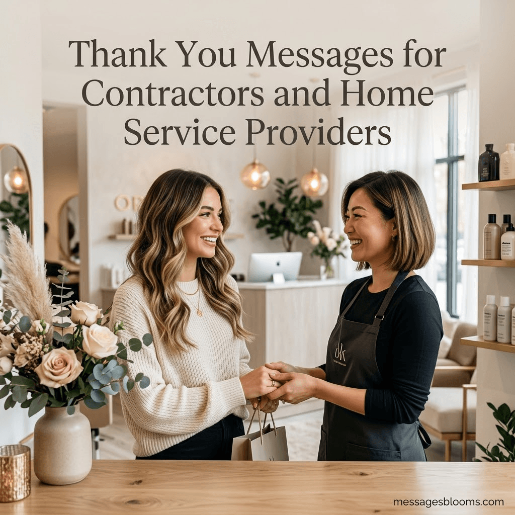 Thank You Messages for Contractors and Home Service Providers