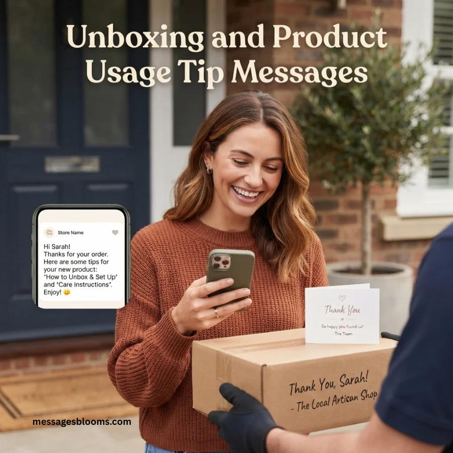 Unboxing and Product Usage Tip Messages