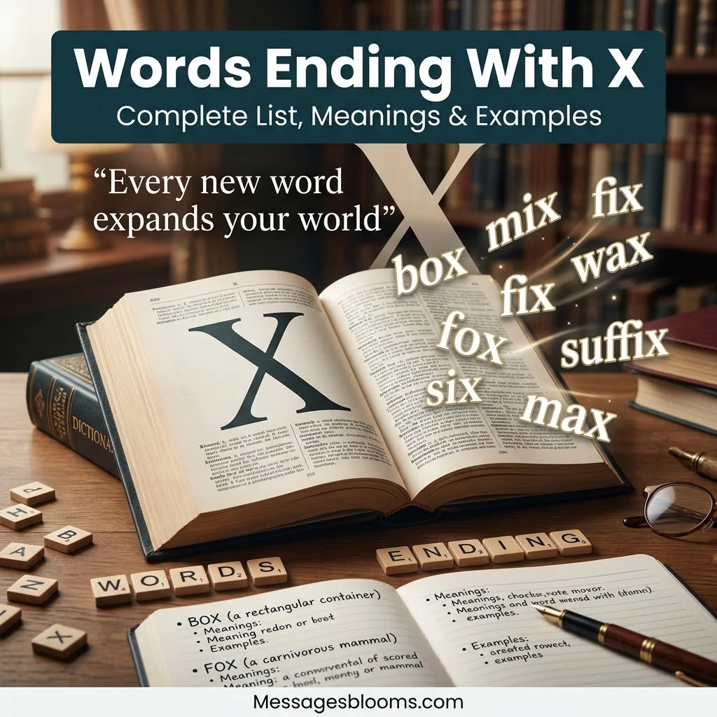 Words Ending With X: Complete List of Words, Meanings & Examples