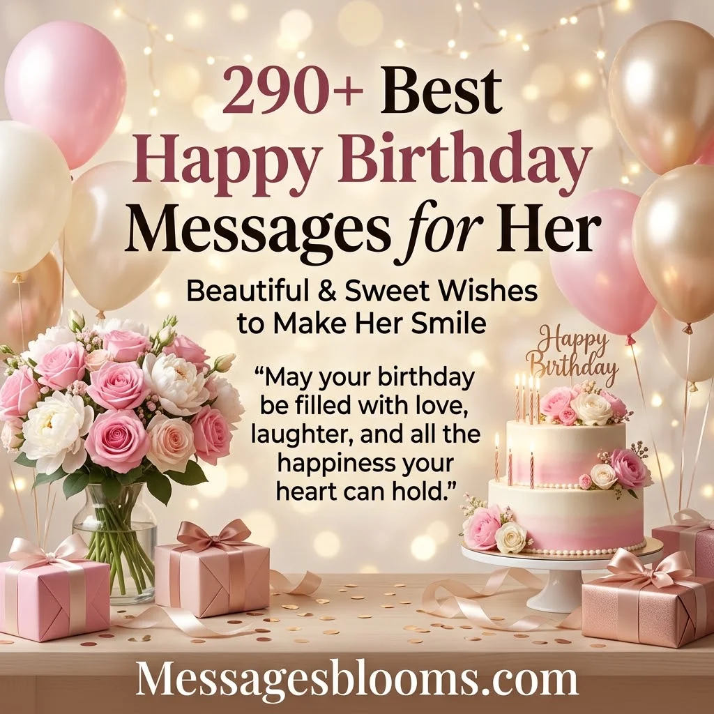 290+ Best Happy Birthday Messages for Her: Beautiful & Sweet Wishes
